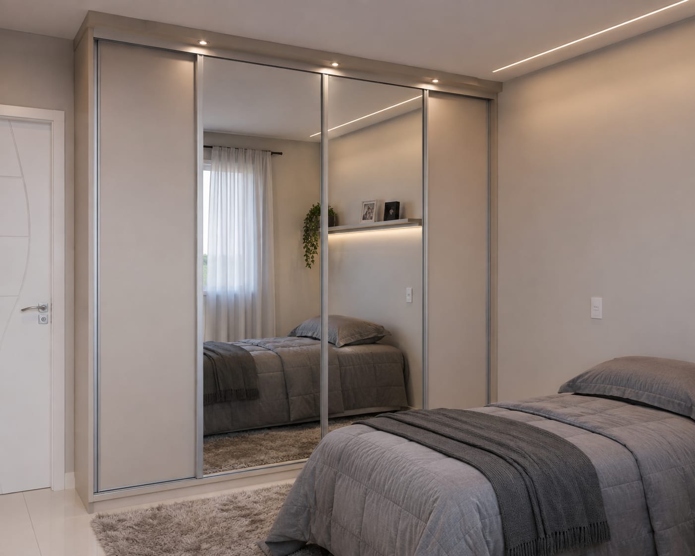 Quarto com móveis planejados